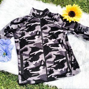 Starter Urban Camo Fleece Jacket Black White Sz M
